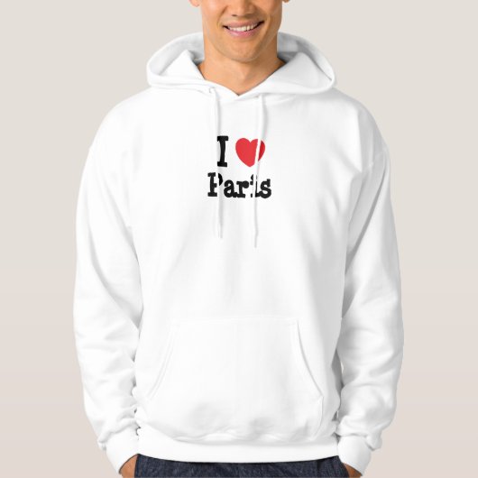 Ik hou van het hart van Parijs gepersonaliseerd Hoodie (Voorkant)
