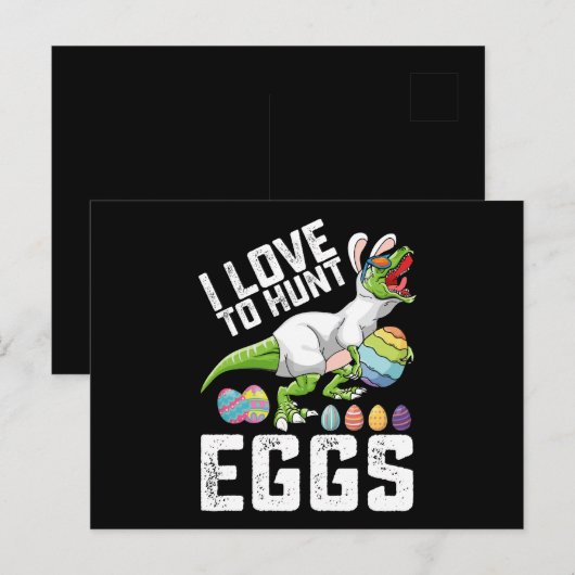 Ik hou van het jagen op eieren Paasdinosaurus T Re Briefkaart (Voorkant / Achterkant)