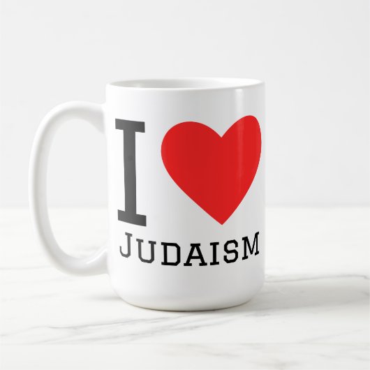 Ik hou van het jodendom koffiemok (Links)