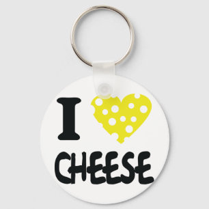 Ik hou van het kaaspictogram sleutelhanger