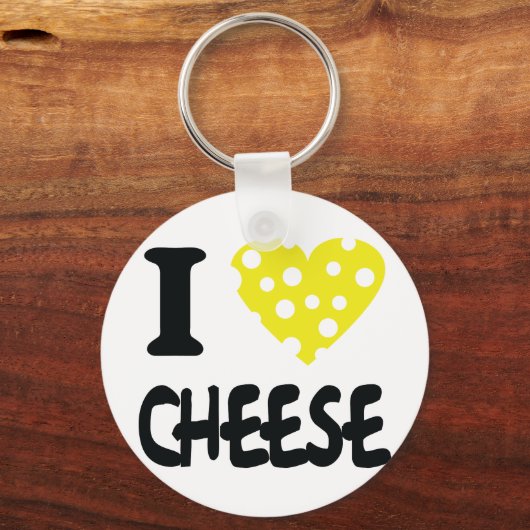 Ik hou van het kaaspictogram sleutelhanger (Voorkant)