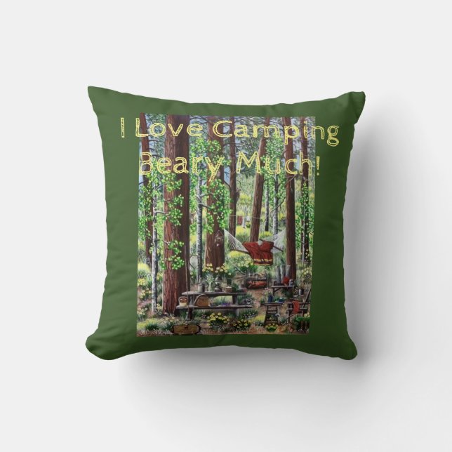 Ik hou van het kamp Beary Much Pillow Kussen (Voorkant)