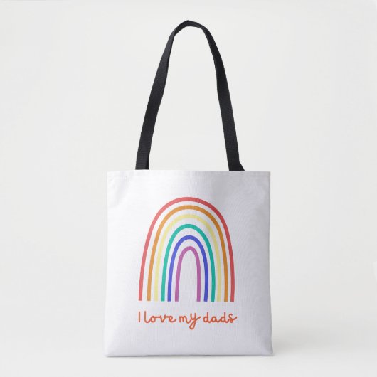 Ik hou van het kleurrijke regenboog Tas van mijn v (Voorkant)