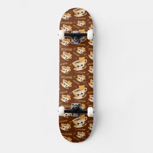 Ik hou van het koffiepatroon skateboard (Voorkant)