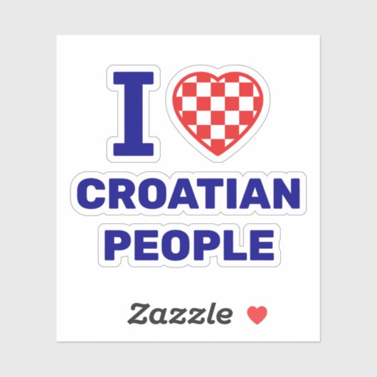 Ik hou van het Kroatische volk Sticker (Vel)