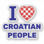 Ik hou van het Kroatische volk Sticker (Voorkant)