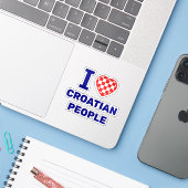 Ik hou van het Kroatische volk Sticker (Laptop met iPhone)