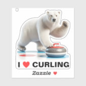 Ik hou van het krullen van polair beer sticker (Vel)