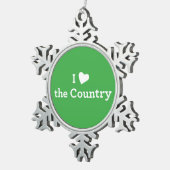 Ik hou van het land tin sneeuwvlok ornament (Rechts)