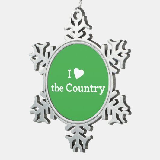 Ik hou van het land tin sneeuwvlok ornament (Rechts)