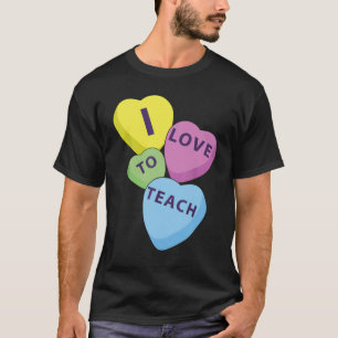 Ik hou van het leren van de Valentijnsdag van de l T-shirt