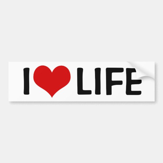 Ik hou van het leven bumpersticker (Voorkant)
