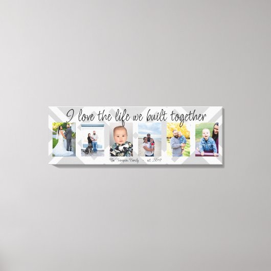 Ik hou van het leven dat we samen hebben gebouwd 6 canvas afdruk (Voorkant)