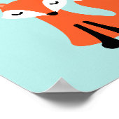 Ik hou van het lezen van malse cartoon vos kinderk poster (Hoek)