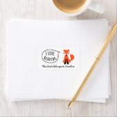 Ik hou van het lezen van schattig cartoon vos boek etiket (Insitu)