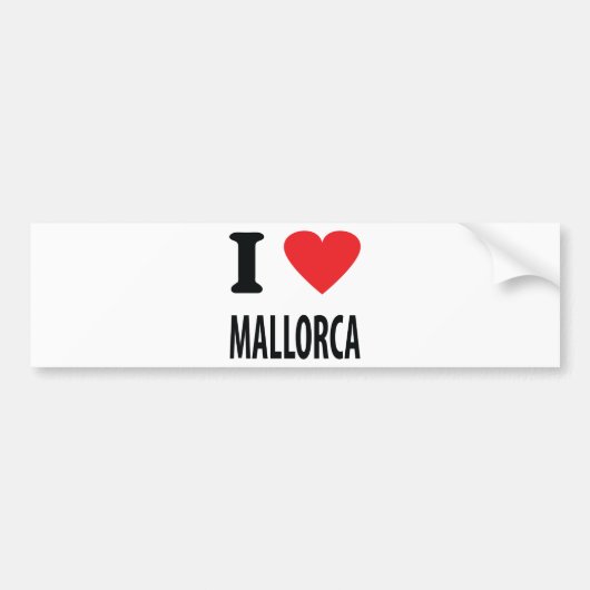 Ik hou van het Mallorca-pictogram Bumpersticker (Voorkant)