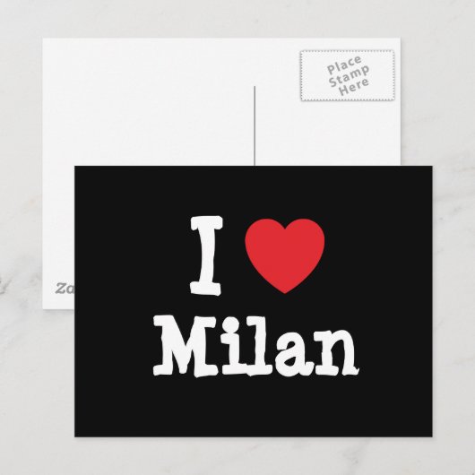 Ik hou van het Milanese hart op maat Briefkaart (Voorkant / Achterkant)