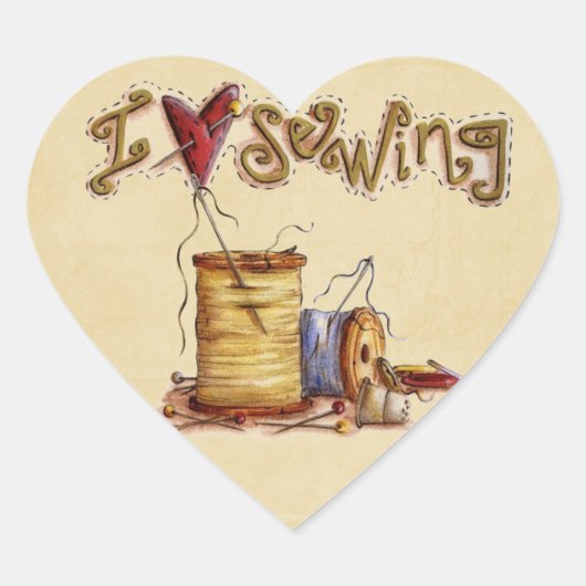 Ik hou van het naaien van sticker (Voorkant)