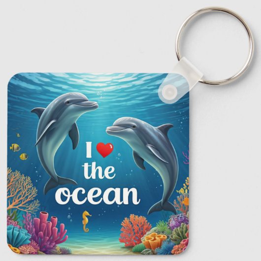 Ik hou van het Ocean Sleutelhanger (Achterkant)