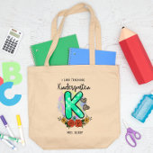 Ik hou van het onderwijs Kindergarten toevoegen Jo Grote Tote Bag