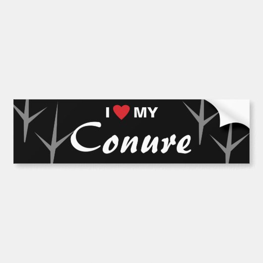 Ik hou van het ontwerp van mijn speciale vogeltrek bumpersticker (Voorkant)