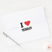 Ik hou van het pictogram van donderdag ronde sticker (Envelop)