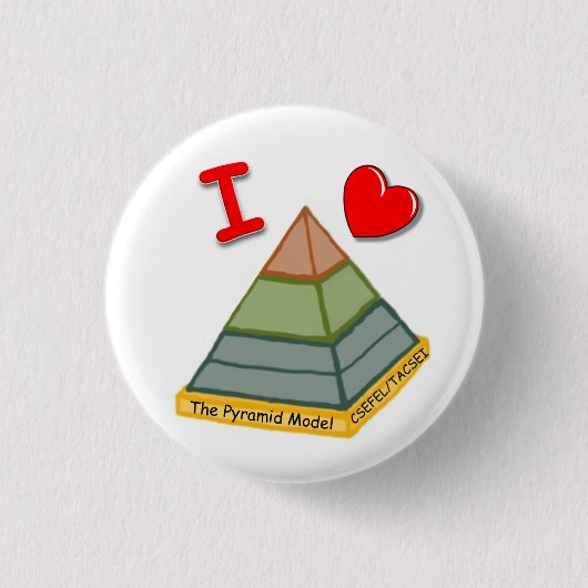 Ik hou van het piramide model! ronde button 3,2 cm (Voorkant)