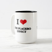 Ik hou van het placebo effect tweekleurige koffiemok (Voorkant links)