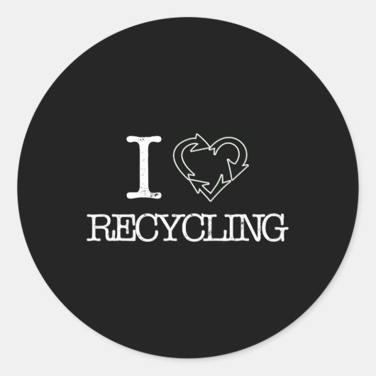 Ik hou van het recyclen van de Dag van de Aarde va Ronde Sticker (Voorkant)