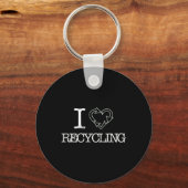 Ik hou van het recyclen van de Dag van de Aarde va Sleutelhanger (Voorkant)