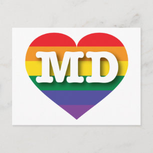 Ik hou van het regenbooghart van Maryland Briefkaart