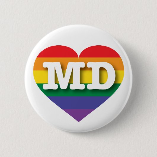 Ik hou van het regenbooghart van Maryland Ronde Button 5,7 Cm (Voorkant)