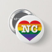 Ik hou van het regenbooghart van North Carolina Ronde Button 5,7 Cm (Voorkant /achterkant)
