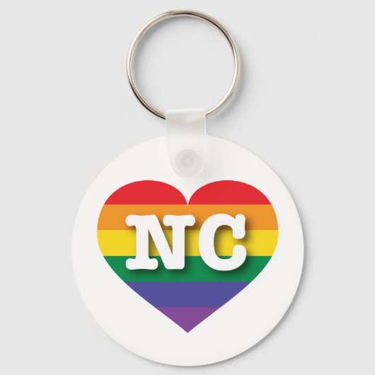 Ik hou van het regenbooghart van North Carolina Sleutelhanger (Voorkant)