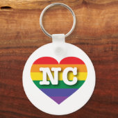 Ik hou van het regenbooghart van North Carolina Sleutelhanger (Voorkant)