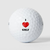 Ik hou van het rode Golf hart Golfballen (Voorkant)