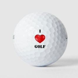 Ik hou van het rode Golf hart Golfballen