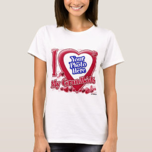 Ik hou van het rode hart van mijn kleinkinderen - t-shirt