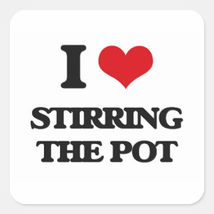 Ik hou van het roeren van de pot vierkante sticker