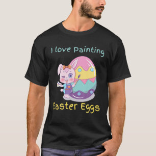 Ik hou van het schilderen van paaseieren Funny Kin T-shirt
