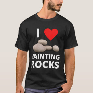 Ik hou van het schilderen van stenen Hart Steen Vr T-shirt