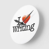 Ik hou van het schrijven van een ronde witte wandk klok (Hoek)