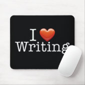 Ik hou van het schrijven van zwarte Muismat (Met muis)