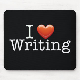 Ik hou van het schrijven van zwarte Muismat