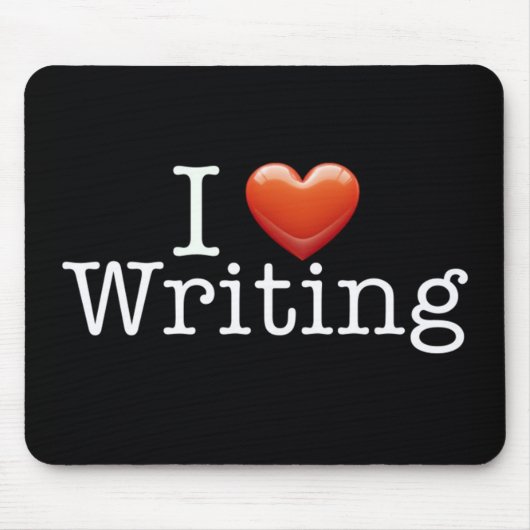 Ik hou van het schrijven van zwarte Muismat (Voorkant)