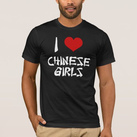 Ik hou van het Shirt van Chinese meisjes (Voorkant)
