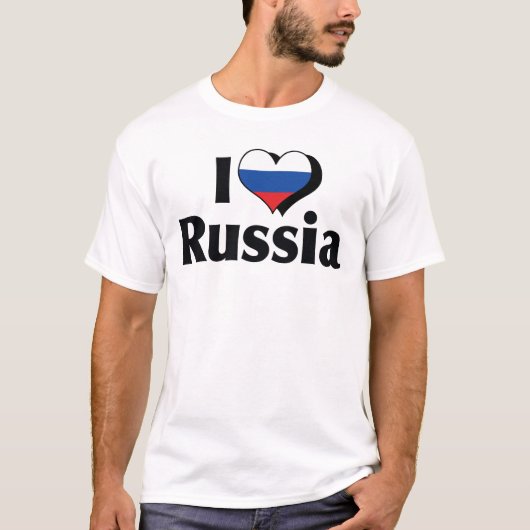 Ik hou van het Shirt van de Russische vlag (Voorkant)