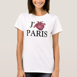 Ik hou van het shirt van Parijs met een anatomisch