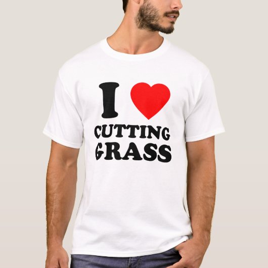 Ik hou van het snijden van gras grappig gazon cade t-shirt (Voorkant)