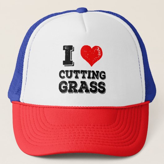 Ik hou van het snijden van gras grappige Yardwork  Trucker Pet (Voorkant)